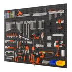 MIMIER 有孔ボード スチール パンチングボード ブラック 業務用 600*450mm 耐荷重70KG 高耐荷重 壁掛けボード 工具 工具収