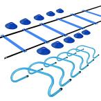 Enhong бег с препятствиями комплект Mini бег с препятствиями 6 шт лестница указатель-конус 10 листов тренировка комплект голубой 