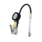 B-Lab. 車 エアゲージ エア チャックガン 車 バイク 自転車 タイヤ 空気入れ 空気圧計 高精度 メモリ 16 bar ホース ブラック