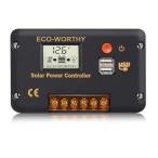 ECO-WORTHY ソーラーチャージコントローラ 30A 12V / 24Vオートス イッチバッテリレギュレータ LCDディスプレイUSBポー