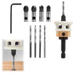 ショッピング皿 皿取り錐ドリルビット 4本セット 8mm 下穴・皿取錐 ドリルビット 六角軸 レンチ付き 木工用ドリル 高速度工具鋼 高精度 高硬度 面取りカッ