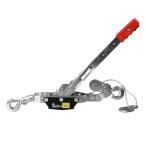 BIG RED パワーウインチ 4t ハンドウインチ 手動ウインチ ワイヤー パワーウィンチ 携帯ウインチ 3フック付き 引き上げ 雪道 積雪