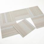 川島織物セルコン ケーブルニットIII ユニットラグ タイルカーペット ライトグレー 50×50cm UR2202 6枚入り/1ケース 日本製