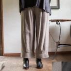 センタータックパンツ　シサムコウボウ　SISAM 手織メリノセンタータックパンツ（グレイ/チャコールグレイ） フェアトレード　シサム工房