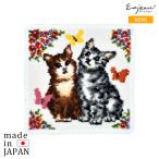 日本製ミニハンカチ タオル  猫 ネコ柄 プレゼント 女性 実用的 ギフト シェニール織 綿100% アーンジョー 30代 40代 50代 60代