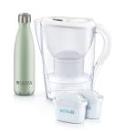 ブリタ 浄水器 ポット ろ過水容量_1.15L(全容量_2.4L) マレーラ COOL ステンレスボトル付 (グリーン)マクストラプラス カ