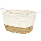  большой . новый . магазин место хранения корзина хлопок трос корзина овальный белый L (48×36×26cm)