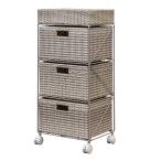  ротанг style грудь 3 уровень место хранения с роликами серый TME-08GY