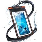 TORRAS スマホ 防水ケース 【2025新型!両面高機能】IPX8完全防水 水中タッチ対応 浮く設計 お風呂/海/プール/温泉対応 7インチiPh