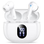 イヤホン bluetooth ワイヤレスイヤホン 48時間の再生時間 重低音 LEDディスプレイ表示 小型/軽量 IPX7防水 ブルートゥース 接続瞬