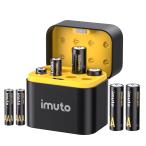 imuto 充電電池 単三充電池 単四充電池 リチウム充電池 1.5V 急速充電 単3バッテリー(3000mWh*4)+単4バッテリー(1300mWh