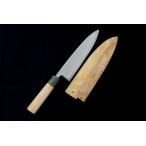 並品｜有次 出刃包丁 霞 七寸半 特製 朴柄 鞘付 KN02-B2732-2L3B
