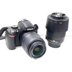 中古 デジタルカメラ Nikon D60 ダブルズームキット AF-S DX NIKKOR 18-55mm F3.5-5.6G VR、AF-S DX VR Zoom-Nikkor ED 55-200mm F4-5.6G(IF)付