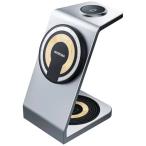  б/у нераспечатанный товар MICRODIA микро tiaSNAP Station Alminaire 23W 3-in-1 aluminium беспроводной зарядка стойка серебряный 