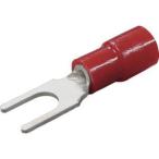 ニチフ TMEX 1.25Y-3N-RED 環境配慮形絶縁被覆付Y形端子Y形 100個入 より線0.3〜1.65外寸5.8mmスタッド径3.2mm