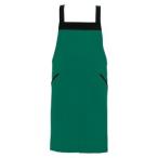 アイトス 8654 胸当てエプロン 共生地配色 グリーン フリーサイズ