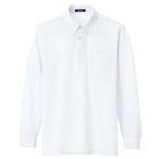 アイトス 7616 長袖ボタンダウンポロシャツ 男女兼用 ホワイト Lサイズ