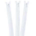【メール便選択可】NBK ビスロンオープンファスナー 40cm 同色3本入 col.501 白 3VS40-501 日本紐釦貿易