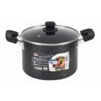 パール金属 ママディナーα マーブルダイヤモンド IH対応 ガラス蓋付 カレー シチューポット22cm HB-5896