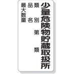 ユニット 319-08 危険物標識 少量危険物貯蔵取扱所類別 600×300