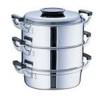 神子島製作所 桃印 18-0 丸型 蒸器 3段 29cm IH対応
