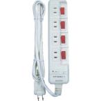 ノア NC-5570S 電源タップ 4口 2m 独立スイッチ 雷ガード
