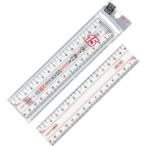 【メール便選択可】共栄プラスチック A-2515 メタクリル両切直線定規 15cm