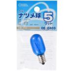 オーム電機 カラーナツメ球 E12 5W クリアブルー LB-T205-CA 06-0403
