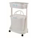 パール金属 ベルフィ ランドリーバスケット2段 ホワイト H-6985