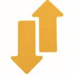 【メール便選択可】トラスコ DFSA-Y 耐久フロアサイン矢印 黄 2枚 1シート TRUSCO