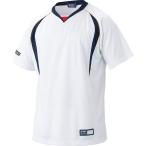 【送料２９０円】アシックス プラクティスシャツ ホワイト×ネイビー asicsBB BAD008 0150
