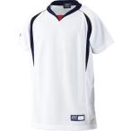 【送料２９０円】アシックス Jr．プラクティスシャツ ホワイト×ネイビー asicsBB BAD04J 0150