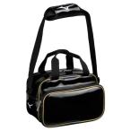 ショッピングエナメルバッグ 【送料無料】ミズノ エナメルミニバッグ(7L) ブラックク×ゴールド Mizuno 1FJDB02350