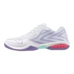 【送料無料】ミズノ ウエーブクローEL2 FIT(バドミントン) ホワイト×パープル×ピンク Mizuno 71GA258268