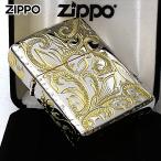 Zippo ジッポライター アーマー アラベスク 唐草 コーナーリューター加工 両面加工 シルバーゴールドミラー Classic Arabesque CLA-C メール便専用商品