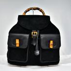 鑑定済 グッチ GUCCI バンブーリュック バックパック バックスキン ブラック メンズ＆レディース 即日配送 K609-11