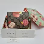 未使用新品 GUCCI グッチ GGスプリーム レ ポム 二つ折り財布 663922 小銭入れあり PVC ベージュ アップル 即日配送 K276
