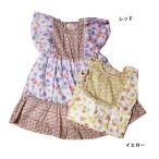 完全閉店セール 半袖ワンピース 総柄切り替え キッズ ジュニア 子供服 女の子 ラポシェビスキュイ 120cm 130cm 140cm 60%OFF メール便OK DS24
