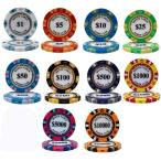 ポーカーチップ モンテカルロ カジノ コイン 25枚セット クレイ プラスチック ゴルフ ボール マーカー
