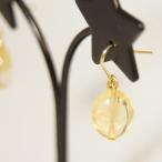 Yahoo! Yahoo!ショッピング(ヤフー ショッピング)天然石 ゴールドピアス シトリン オーバル　樹脂フック／キャッチタイプ／イヤリング変更可