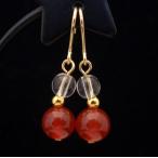天然石ピアスG赤めのう＆水晶4&a...