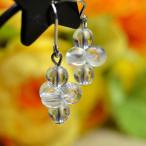 天然石ピアス水晶4mm丸玉チタンフ...