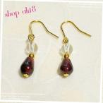 Yahoo! Yahoo!ショッピング(ヤフー ショッピング)（勇気・成功） ガーネット&水晶 ピアス  天然石 パワーストーン  樹脂フック／キャッチタイプ変更可