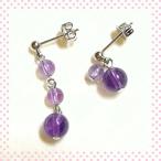 Yahoo! Yahoo!ショッピング(ヤフー ショッピング)大人の上品なアメジストピアス  天然石 パワーストーン  チタンフック／樹脂フック／キャッチタイプ変更可