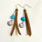 Yahoo! Yahoo!ショッピング(ヤフー ショッピング)タッセル風 貝殻＆トルコ石 チタンピアス 天然石 パワーストーン