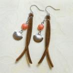 Yahoo! Yahoo!ショッピング(ヤフー ショッピング)タッセル風 貝殻＆サンゴ珊瑚 チタンピアス 天然石 パワーストーン