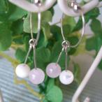 Yahoo! Yahoo!ショッピング(ヤフー ショッピング)天然石ノンホールピアス ローズクオーツ＆マザーオブパール　さくらんぼ（美と健康・願望）（送料無料）