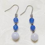 Yahoo! Yahoo!ショッピング(ヤフー ショッピング)ブルーレース ブルーカルセドニー ゆらゆらピアス 開運 天然石ピアス パワーストーン 良質天然石 両耳ピアス チタンフック/樹脂フック/キャッチタイプ変更可