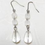 Yahoo! Yahoo!ショッピング(ヤフー ショッピング)水晶しずくカット10mm マット水晶 4mm ピアス ゆらゆらピアス 天然石ピアス パワーストーン 良質天然石 開運 チタンフック/樹脂フック/キャッチタイプ変更可