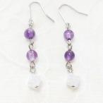 Yahoo! Yahoo!ショッピング(ヤフー ショッピング)アメジスト4mm クラック水晶キューブ4mm ピアス ロングピアス ゆらゆらピアス 天然石ピアス パワーストーン チタンフック/樹脂フック/キャッチタイプ変更可